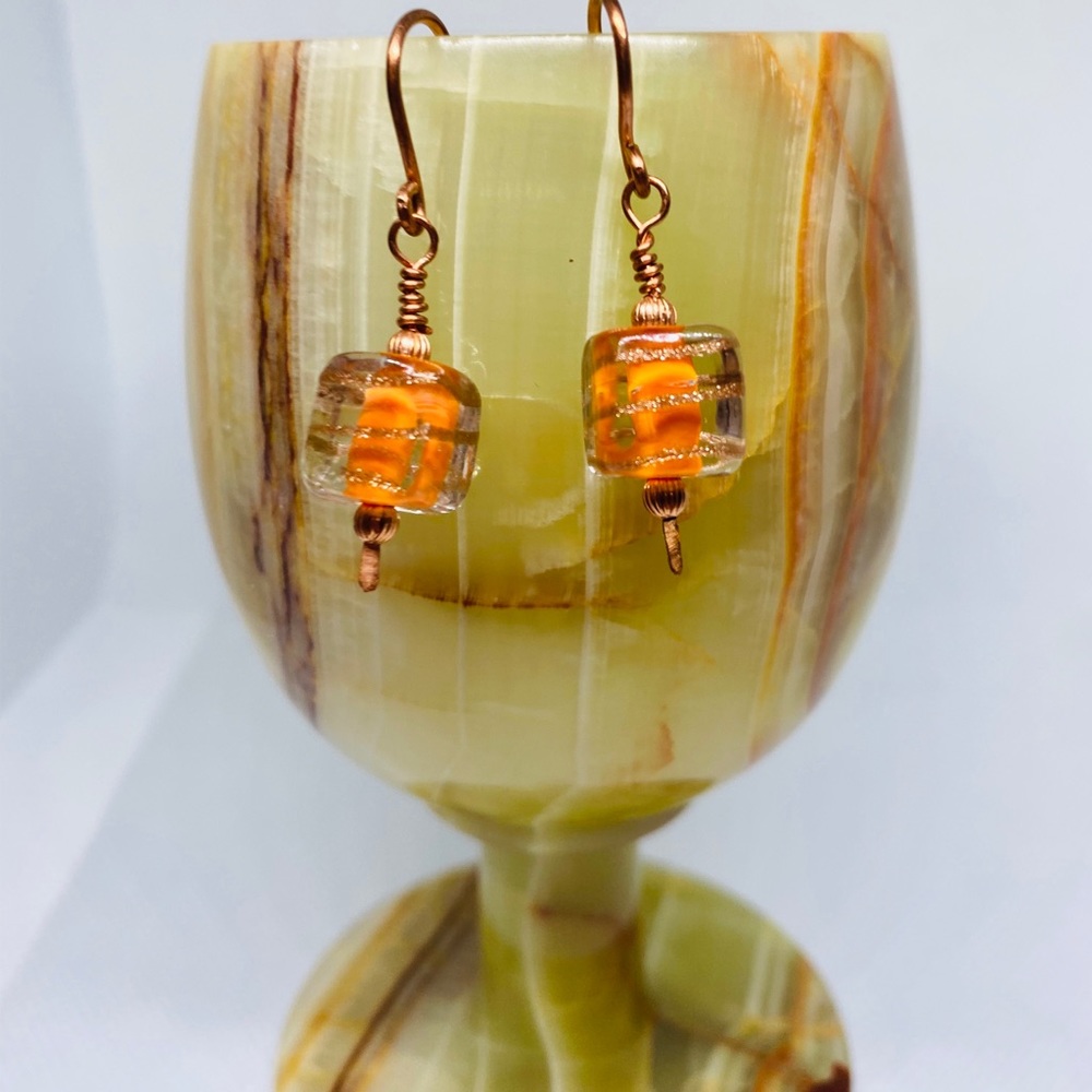 Unique glass bead earrings